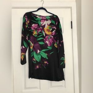 Tahari 100% Silk Long Sleeve Mini Dress